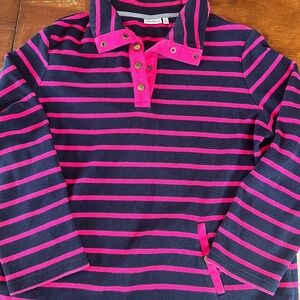 Croft & Barrow Fuchsia and Navy Striped Sweater